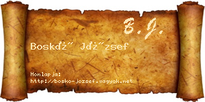 Boskó József névjegykártya